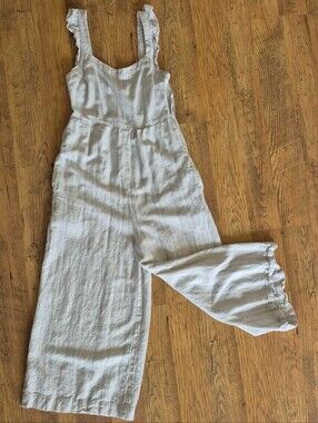 ✨️Gentle Fawn Linen Blend Wide Leg Jumpsuit. Flattering fit ✨️